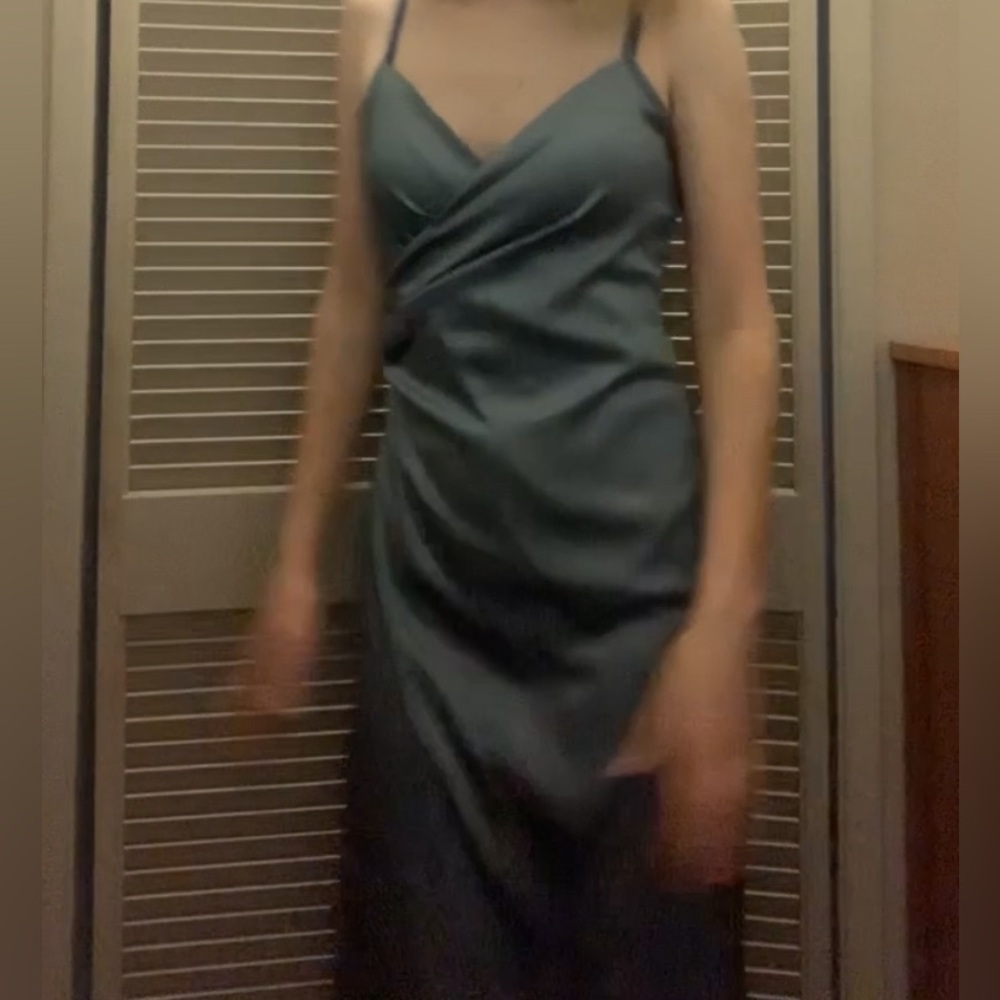 Blue Satin Dress